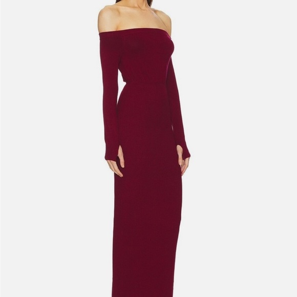 Michael Costello Off Shoulder
Bodycon Maxi Dress Maroon - Picture 2 of 4